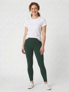 Calvin Klein Performance Double Waistband Leggings in Dark Green Size Large